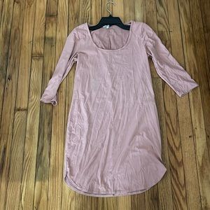 Blush Faux Suede Charlotte Russe 3/4 Sleeve Bodycon Dress-S